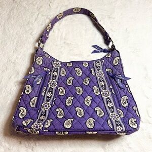 Vera Bradley Simply Violet Purple Paisley Quilted Shoulder Bag Retired Pattern